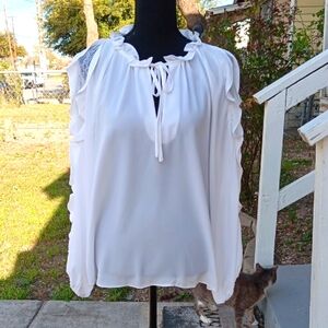 ❤️1. STATE boho long sleeve white top